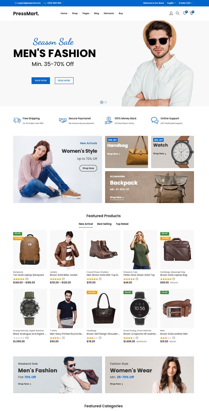 PressMart is modern and unique Elementor…